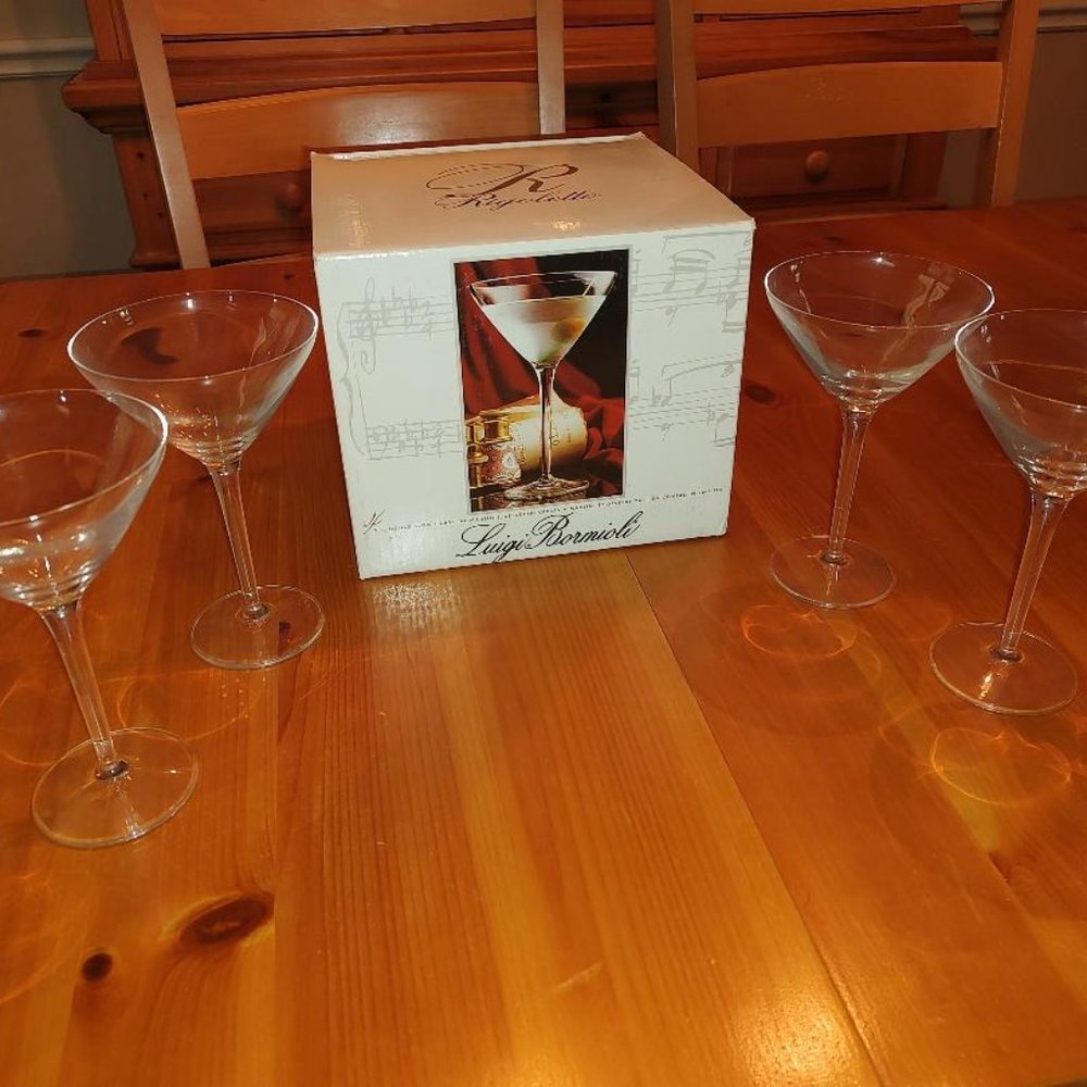Set of Four Luigi Bormioli Martini and Dessert Glasses